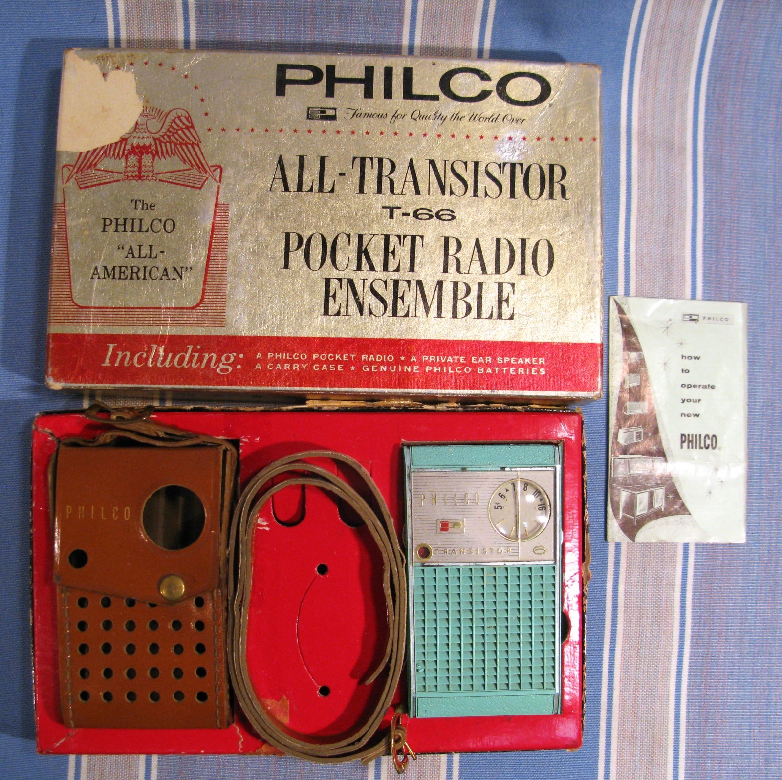 1960 PHILCO T66 REVERSE PAINTED TRANSISTOR  RADIO