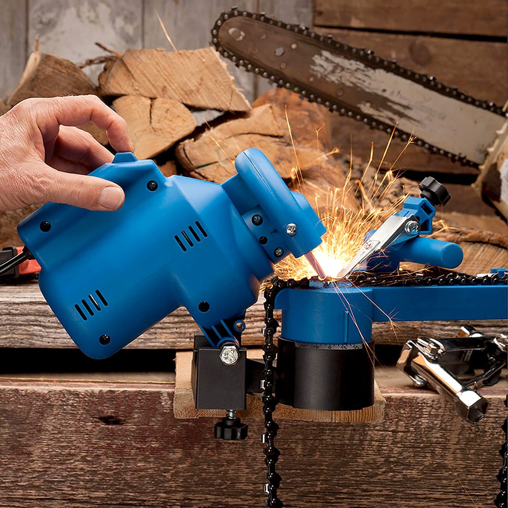 High-Speed Chainsaw Sharpener Chain Grinder Mountable Sharpener for Chains, Blue