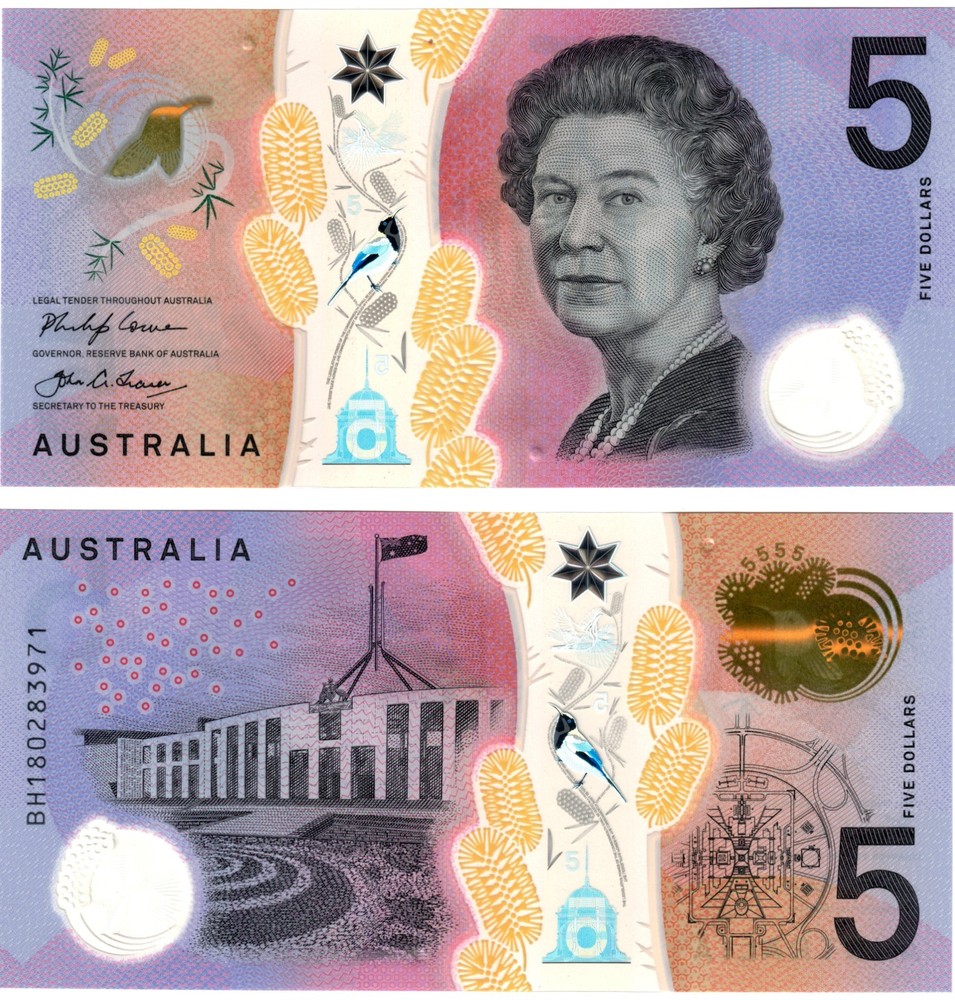 2018 Australia 5 Dollar Banknote P62 UNC Polymer