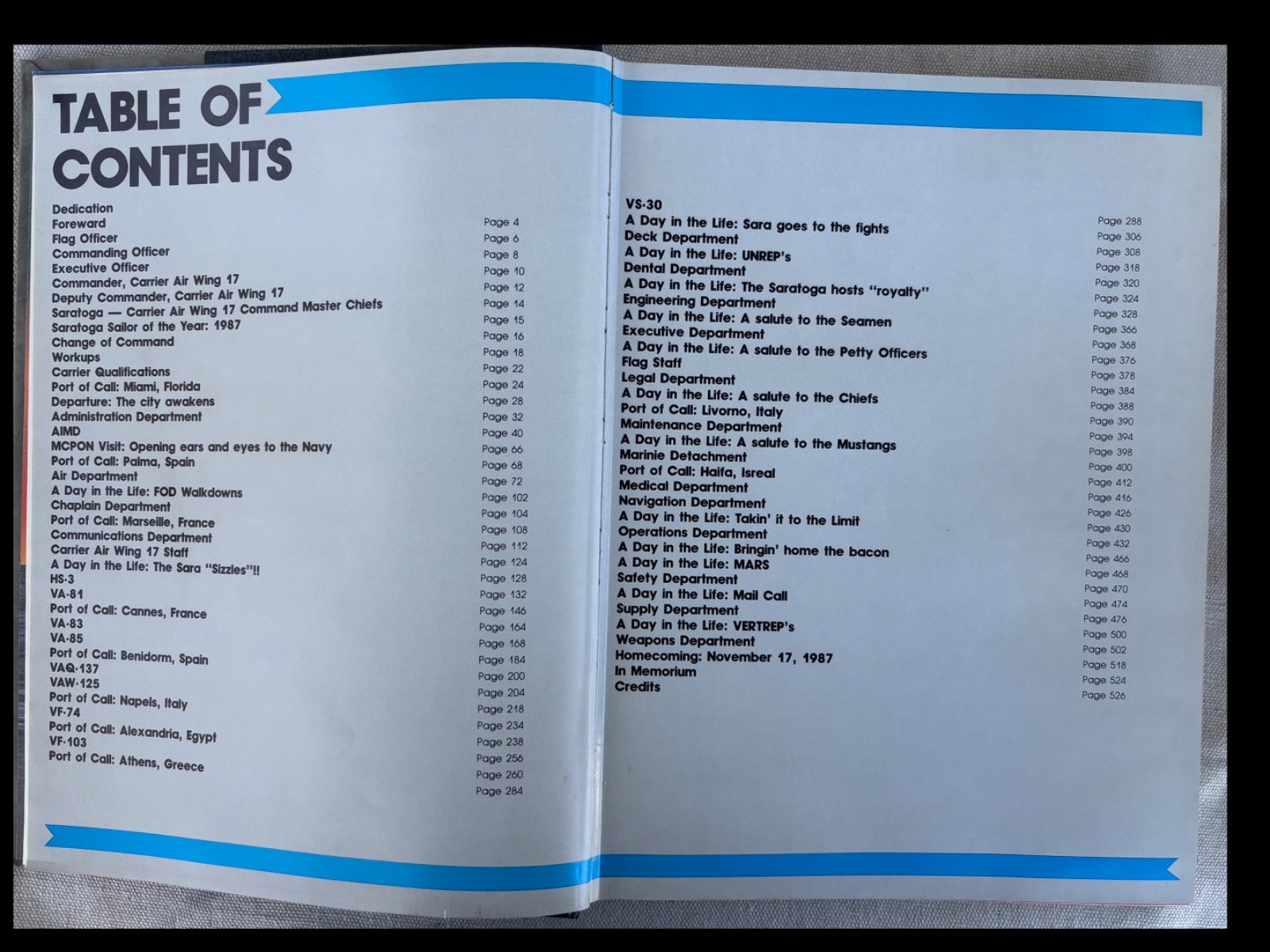 USS SARATOGA CV-60 Deployment Cruise Book 1986-1987