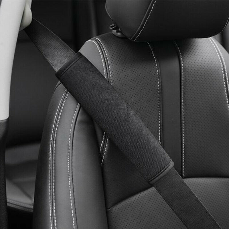 2PCS Universal Seat Belt Cover Soft Shoulder Pad Strap Protector Car Truck Black