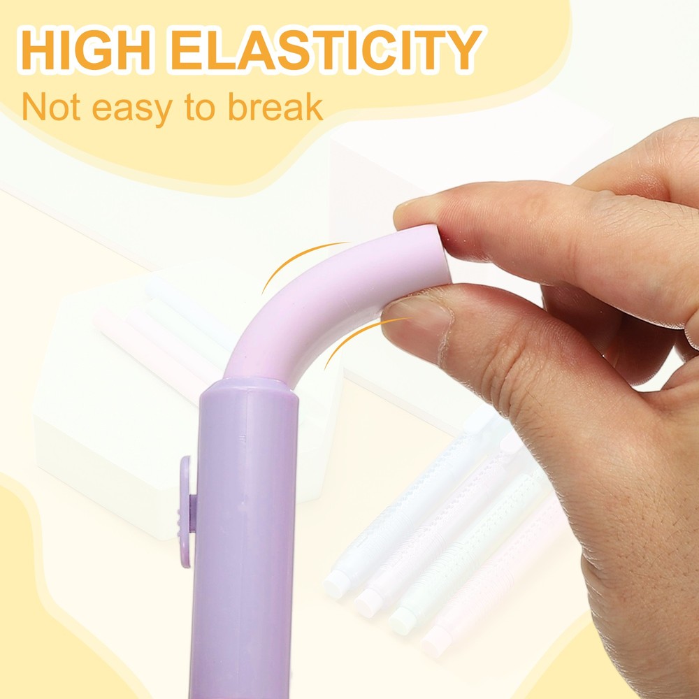4 Pack Erasers, Pencil Erasers Large Eraser Push Pull Cute Soft, Purple TPE
