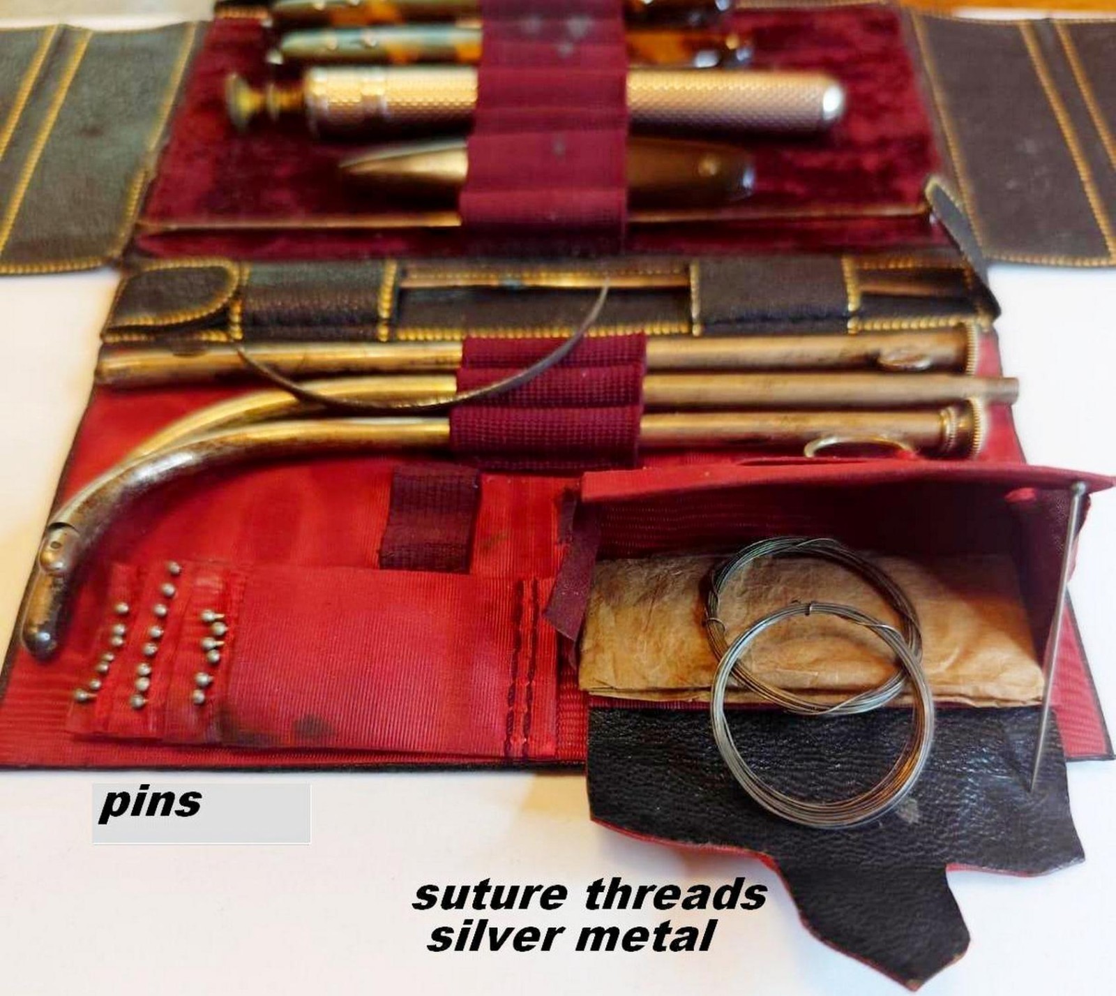 VERY ANTIQUE SURGICAL"COLLIN"FOLDING SCAPEL SET MEDICAL INSTRUMENT-FREE SHIPPING