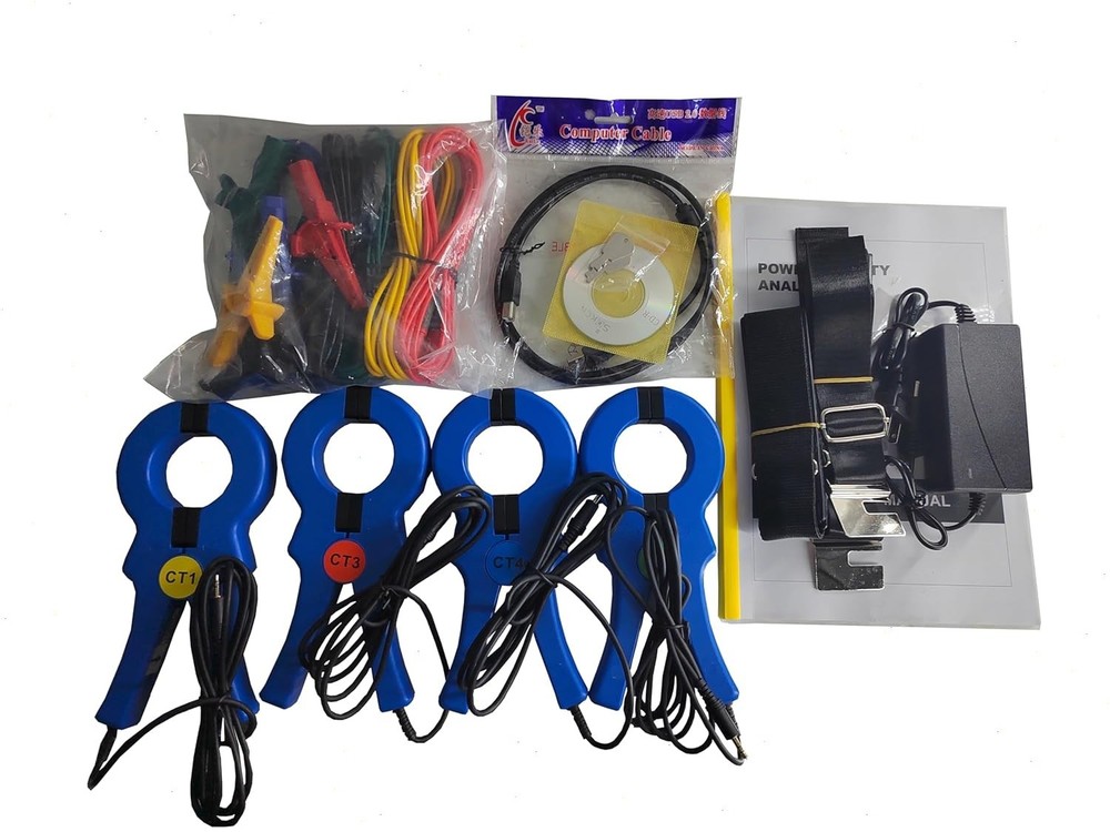 Power Quality Analyzer with Current True RMS Max Error ±(2 % +3dgt) 1.0A~1000A