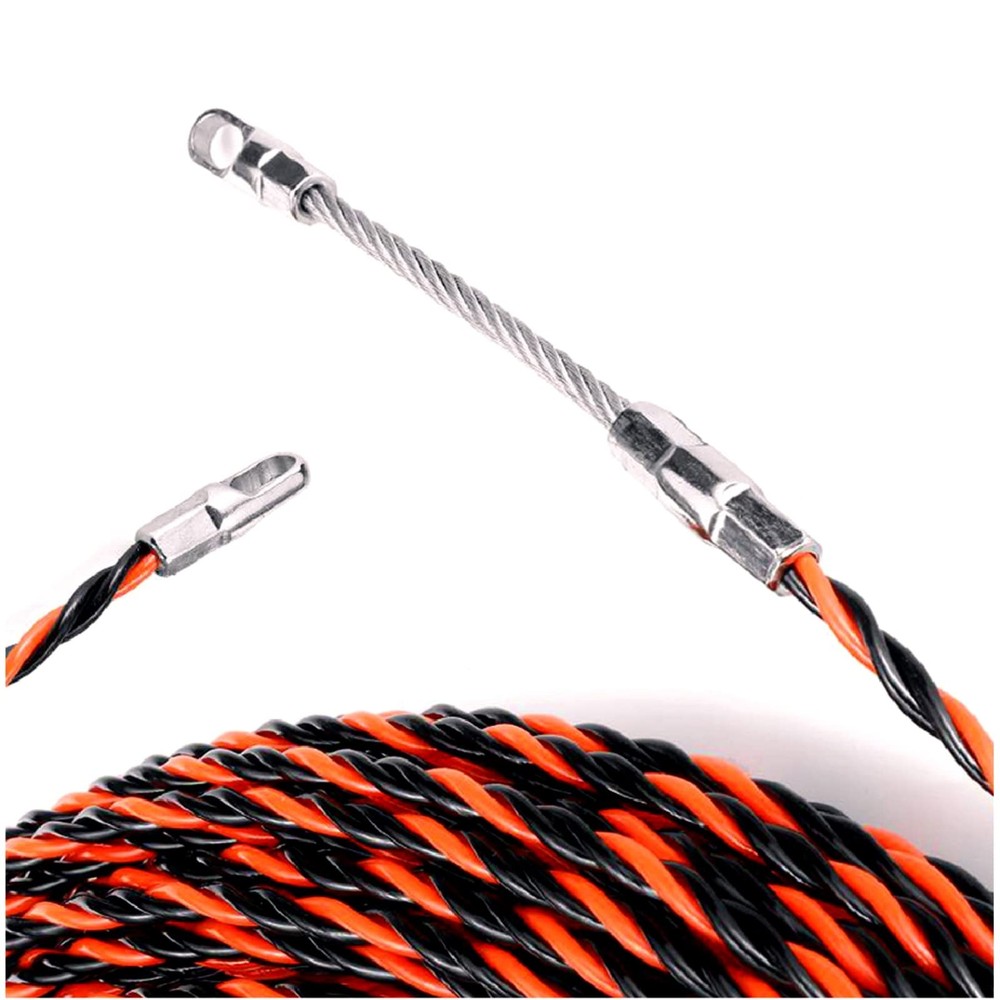 1/5" 50ft Fish Tape Cable Puller Cable Rods Kit 15M PET Electrical Cable Pull...