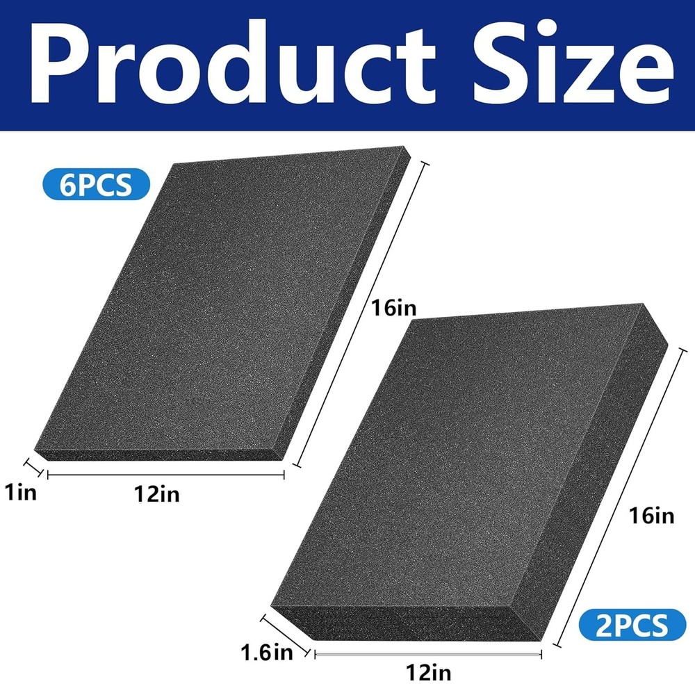8 Pcs Cuttable Polyurethane Foam Sheets - Safe Storage for Toolboxes & Crafts
