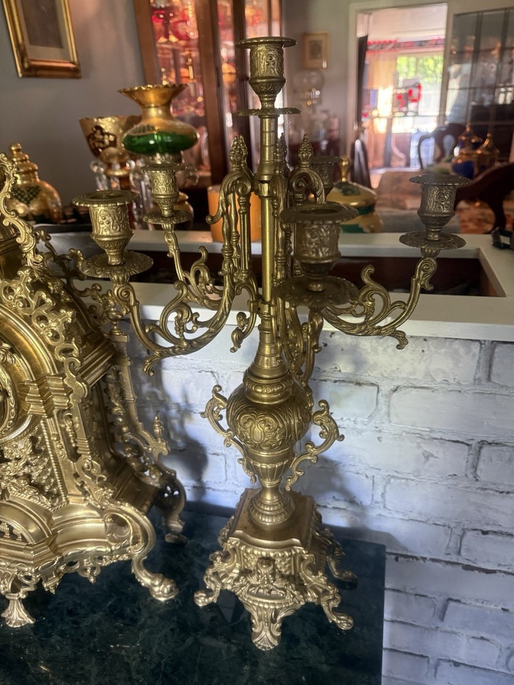 Imperial Italian solid brass clock set 24 inches high