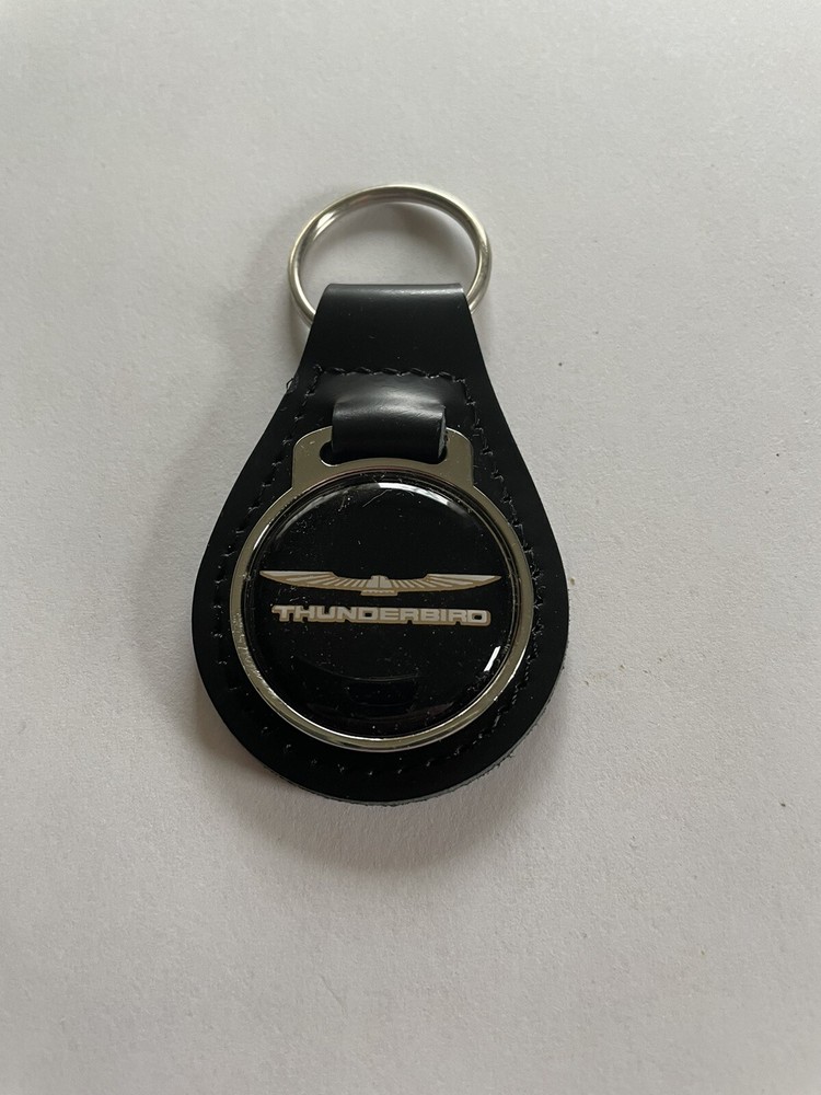 Ford Thunderbird Keychain Black Leather Ford key chain Block