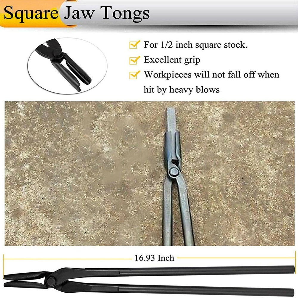 Universal Knife Making Bolt Tongs Blacksmith Bladesmith Tool Set for Anvil Forge