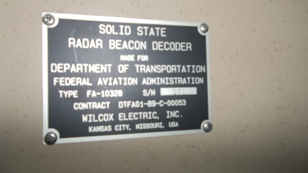 SOLID STATE RADAR BEACON DECODER FA-10328 DOT FEDERAL AVIATION ADMIN. (239)