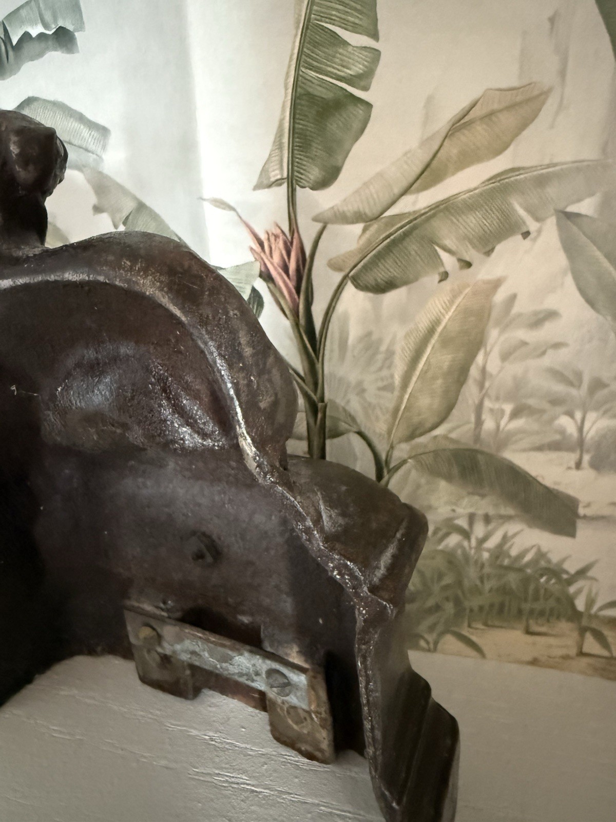 Antique French Victorian Bronze Greyhound Dog Fireplace Mantel Ornament c1900