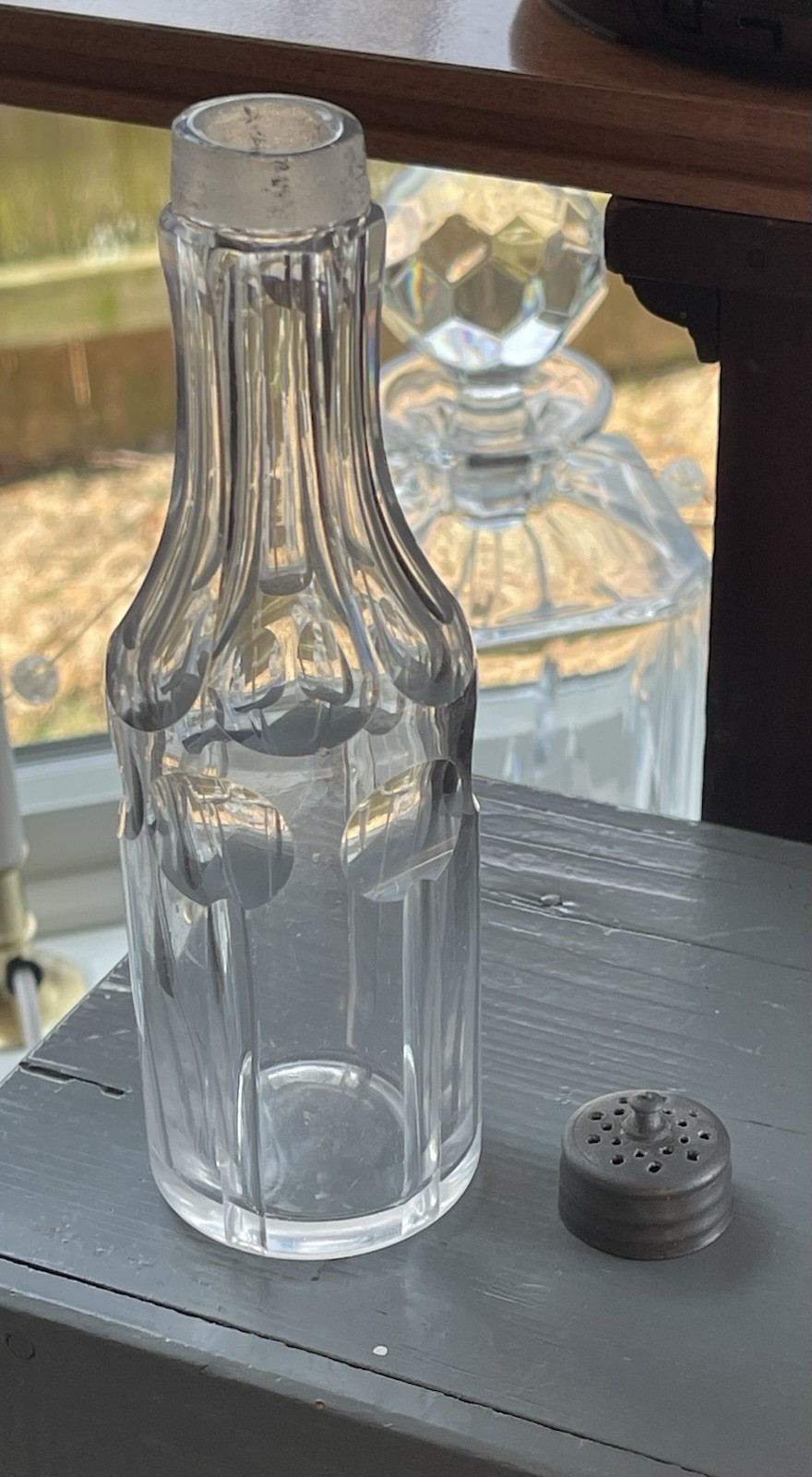 Lot of 5 Vintage/Antique Crystal Etched Condiment Shakers & Cruets Birks & Co...