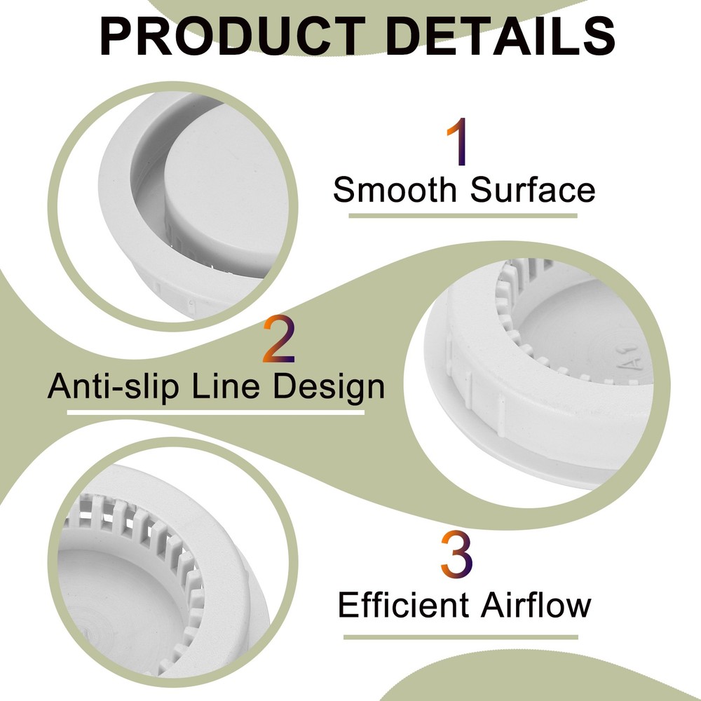 10Pcs 50mm/2" Round Ventilation Cover for White Plastic Ceiling