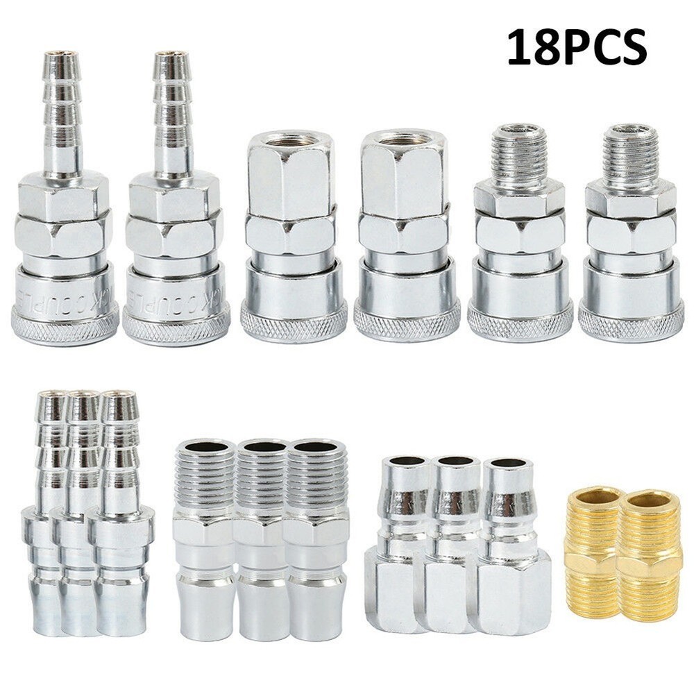Precision Engineered Air Hose Fittings for Mechanical Applications 18Pc Pack