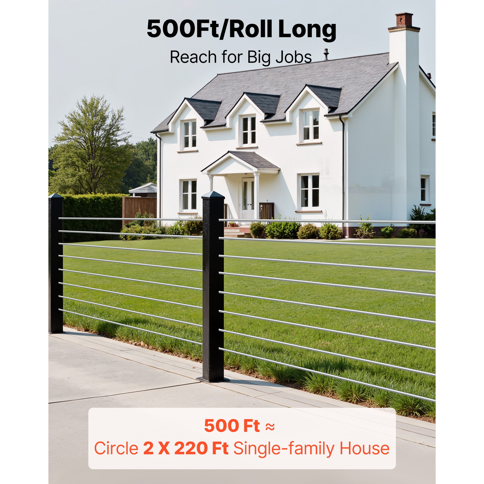 Uimoso 316 Stainless Steel 1/8 in Wire Rope, 1x19 Strand, 500 ft for Railing