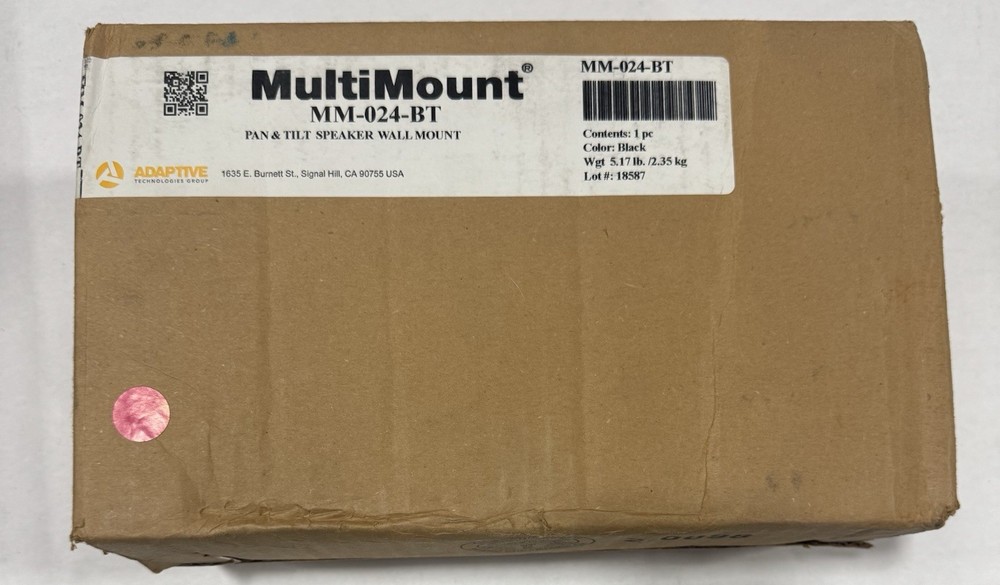 Adaptive Technologies MM-024-BT MultiMount 60lb Pan and Tilt Speaker Wall Mount