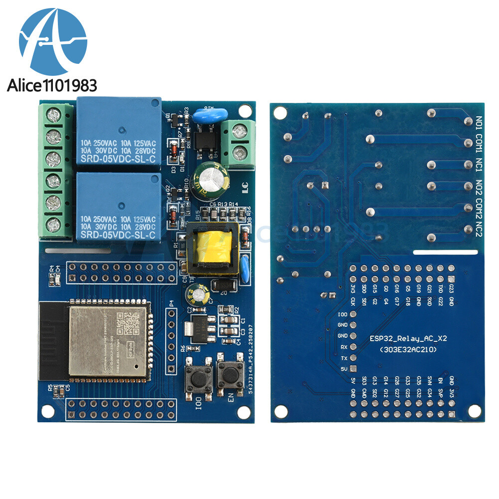 ESP32 WIFI Bluetooth 2 Channel Relay Module ESP32 Secondary Development Board