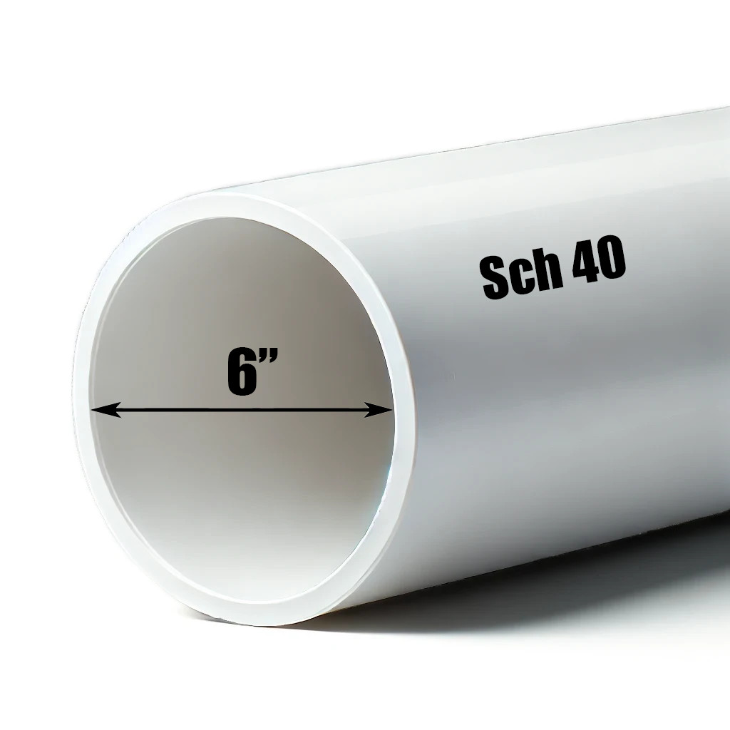 6" PVC Pipe | Schedule 40 | Custom Cut Lengths 12"-96" | Plumbing & DIY