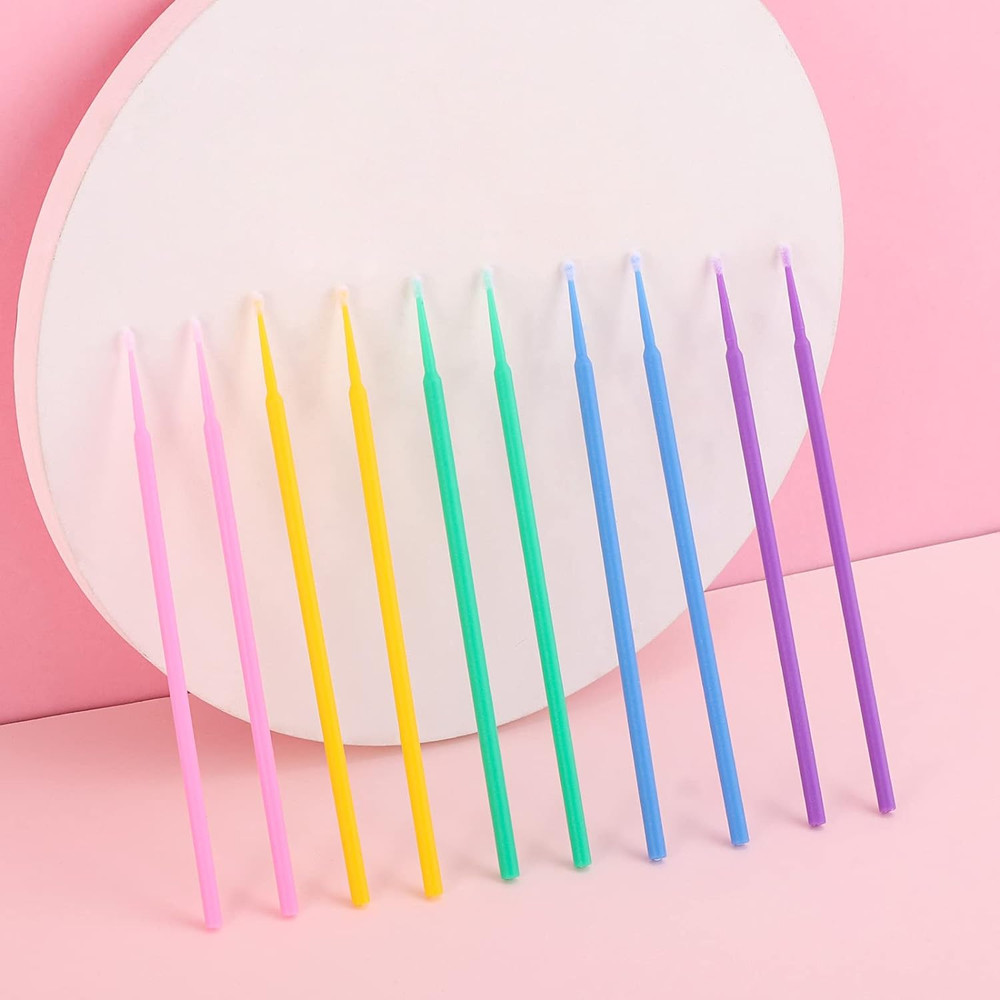 500 Pcs Micro Applicator Brush, Micro Swabs, Disposable Eye Lashes Mascara Wa...