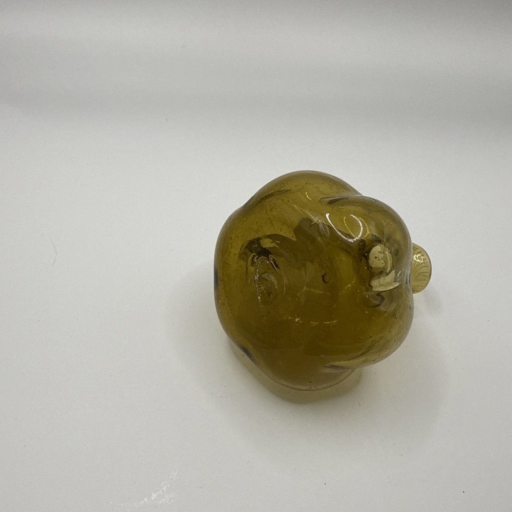 Small Amber Hand Blown Pitcher