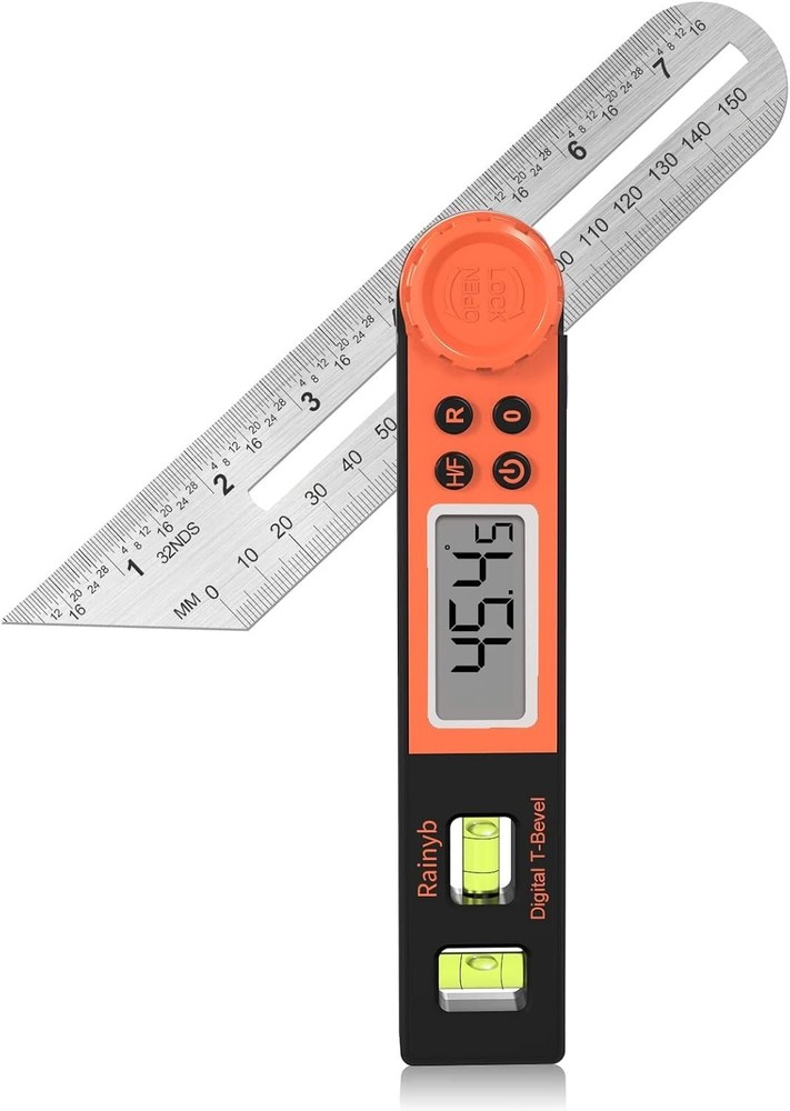 High Accuracy T-Bevel Protractor - Digital Angle Finder 0-360° with Bubble Level