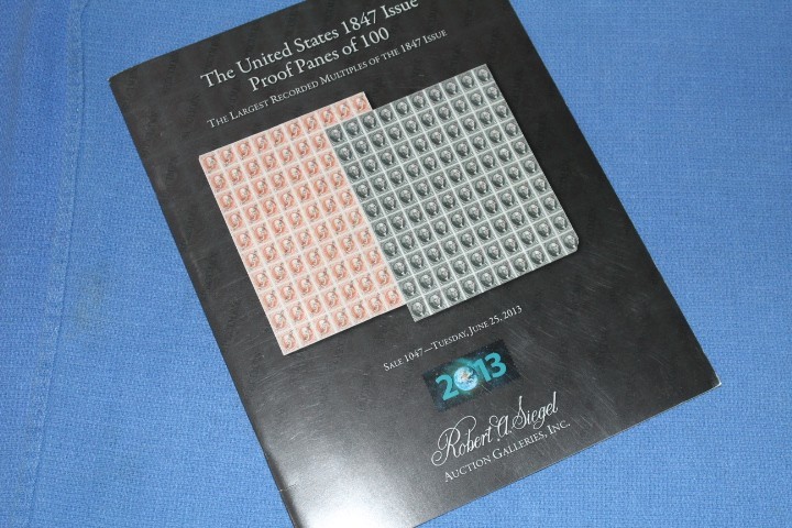 Siegel Auction June 2013 1847 proof panes #1047 No REALIZATIONS BlueLakeStamps