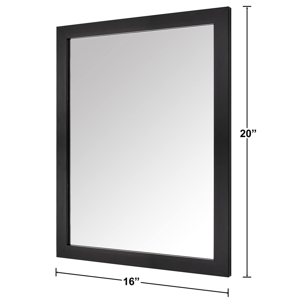 Rectangular Wall Mirror Black Bathroom Mirror 16" x 20" Wall Mirror for Entry...