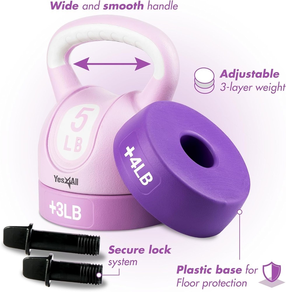 Compact Adjustable Kettlebell - Space-Saving Strength Training in Vibrant Colors