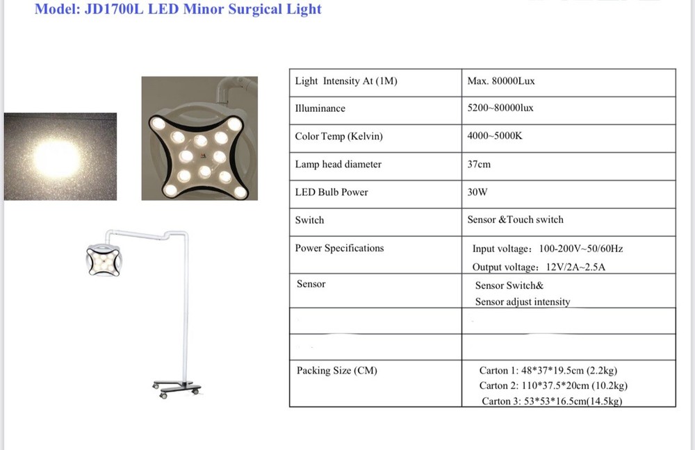 LED Portable & Mobile Surgical Operating Light. Many Models Available.