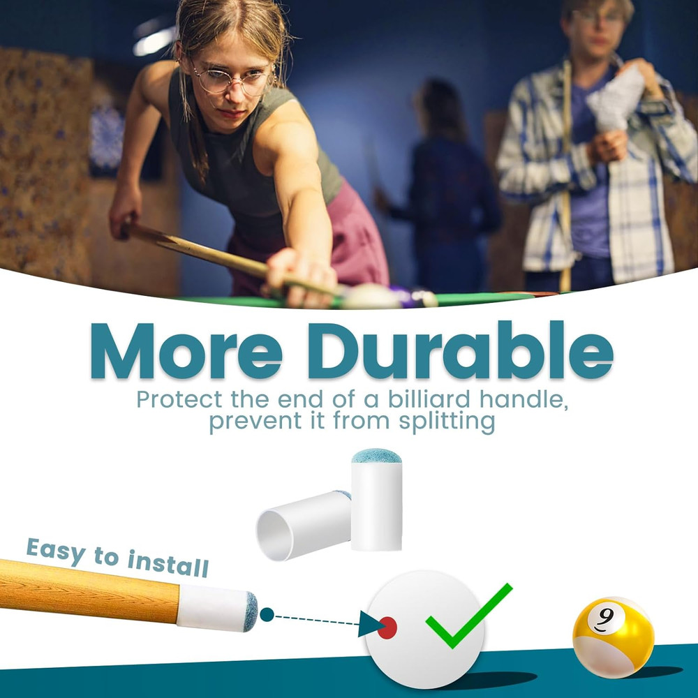 Billiard Pool Cue Tips - Pool Stick Tips Slip-On Tips Replacement Accessories Ki