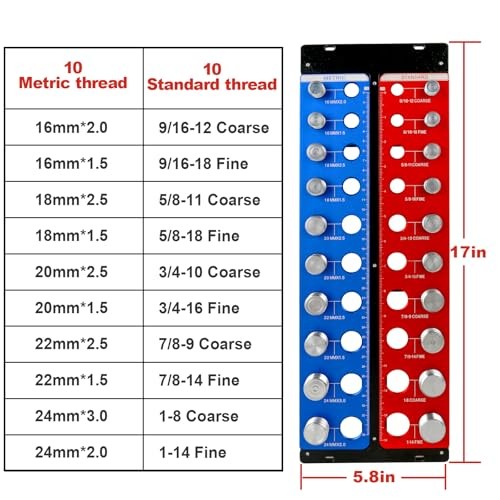 Detachable Magnetic Nut and Bolt Thread Checker, 20 Bolt Pro 20 Thread Checker