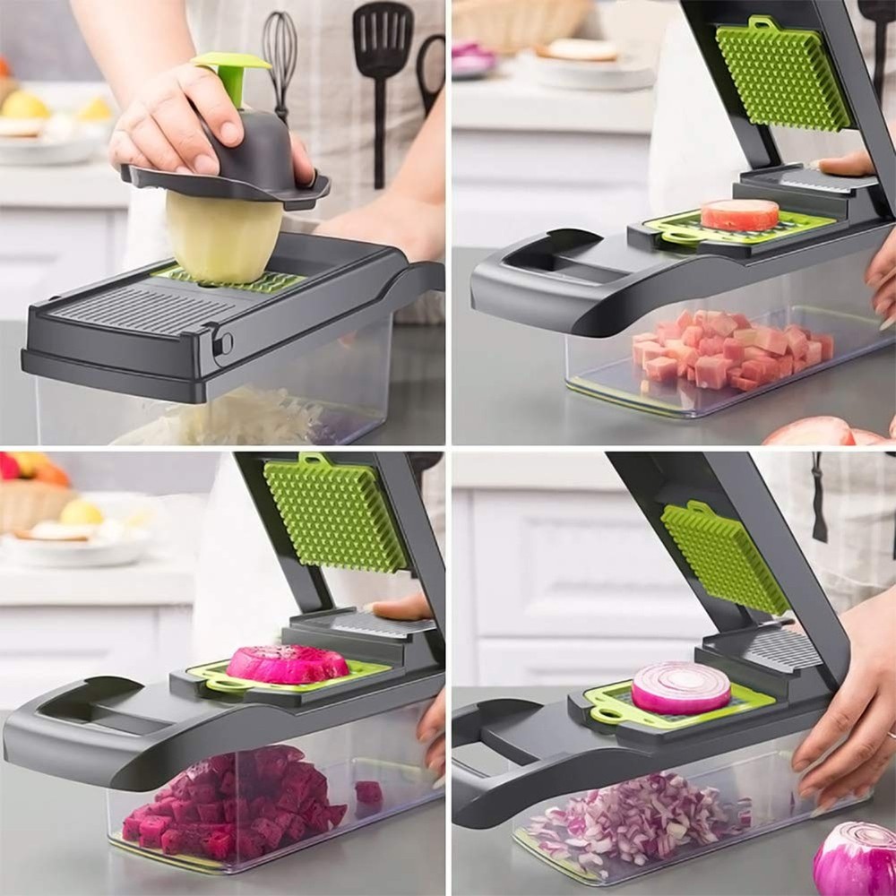 ADOV Vegetable Chopper, 14 in 1 Multi-Function Kitchen Mandoline Slicer, 7 Re...