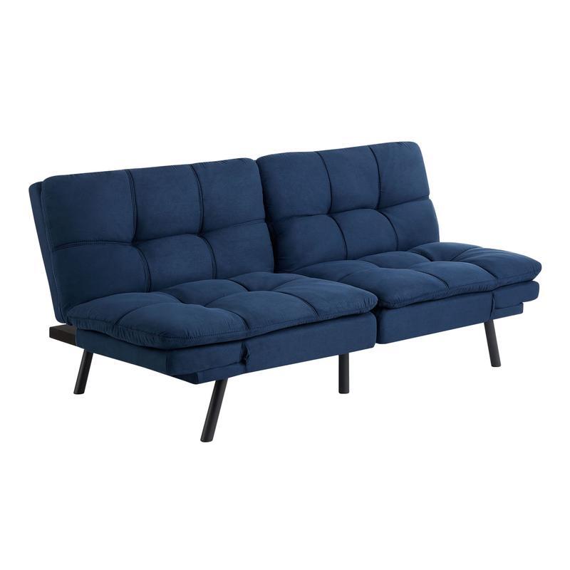Memory Foam Futon Sofa Bed Split-Back Design Adjustable Armrests Easy Assembly