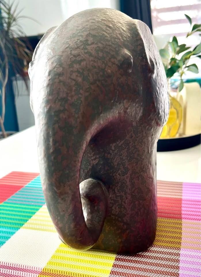 MCM Ceramic Minimalist Elephant Sculpture Vintage