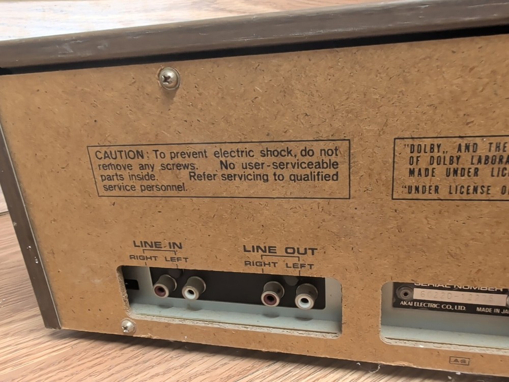 AKAI Stereo Cassette Deck CS-MO1A Working Condition READ
