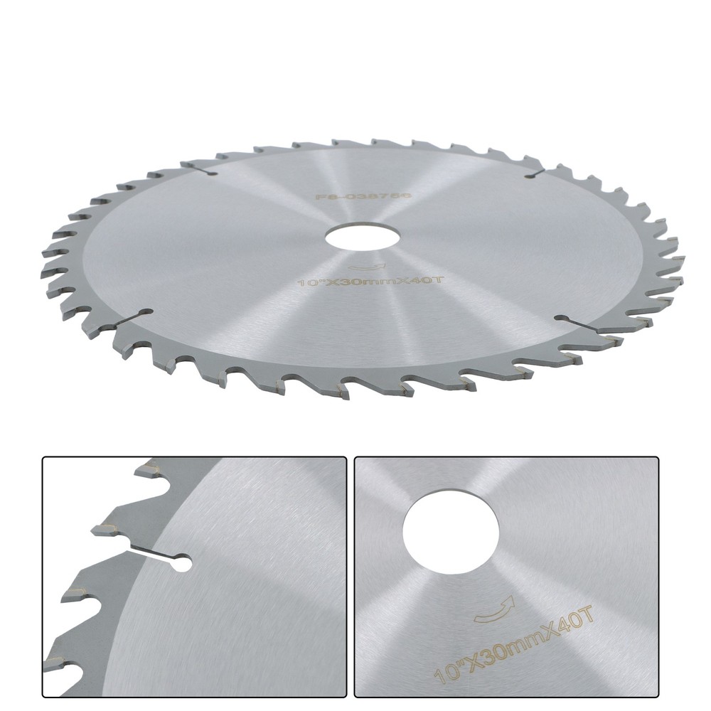 Professional 10"×30mm×40T Circular Blade - Fast Cutting for DIY Projects, Silver