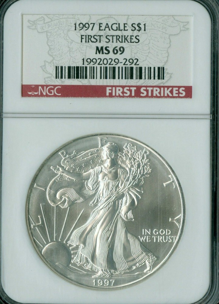 1997 SILVER EAGLE 1-OZ DOLLAR NGC MS69  *