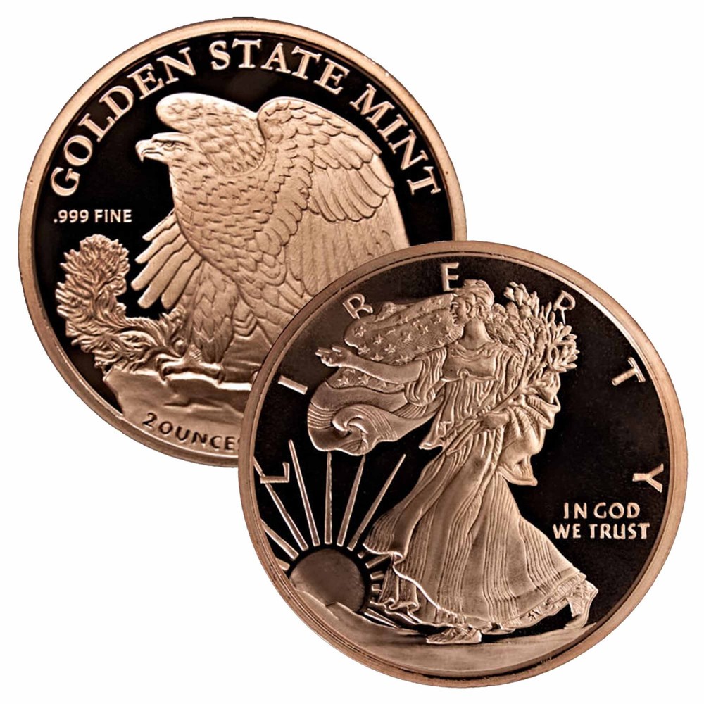 2 oz Walking Liberty Copper Round
