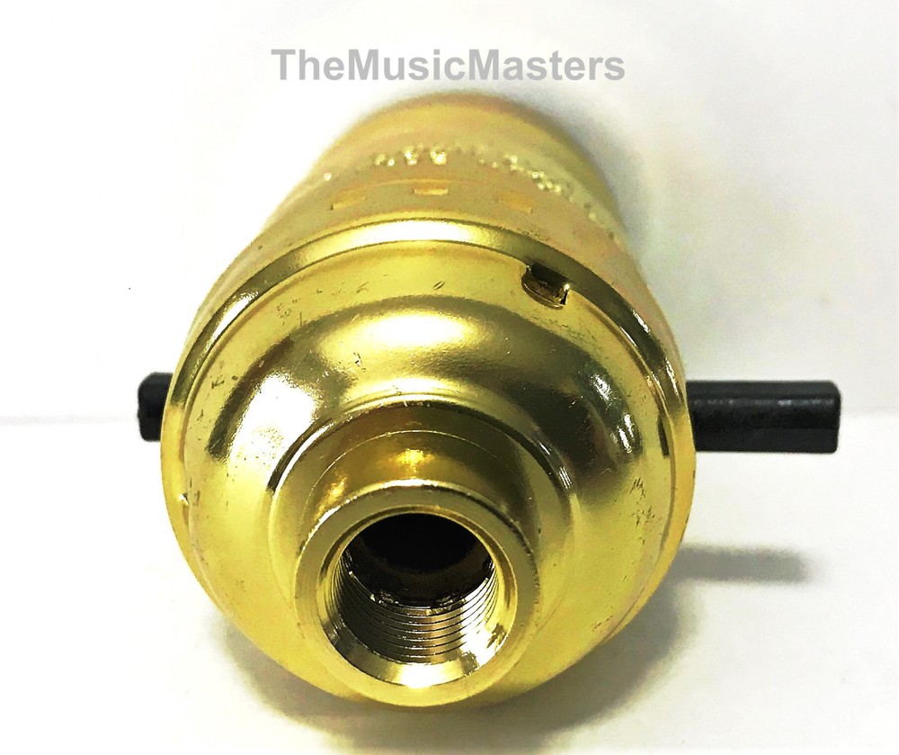 Brass Plated Push-Thru Switch LAMP SOCKET Standard E26/27 Light Bulb Holder Base