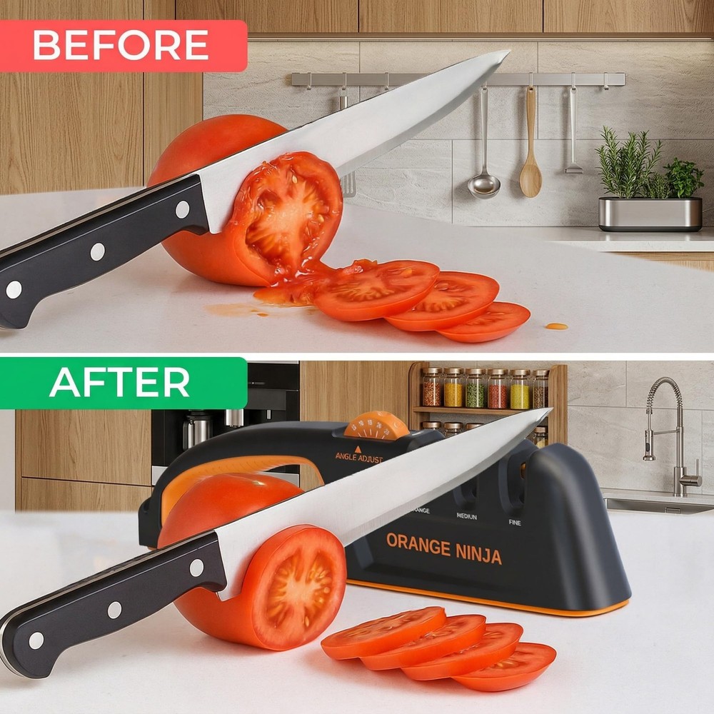 5 Precision Adjust Knife Sharpener- 3-Stage Premium Kitchen Knife Sharpener t...