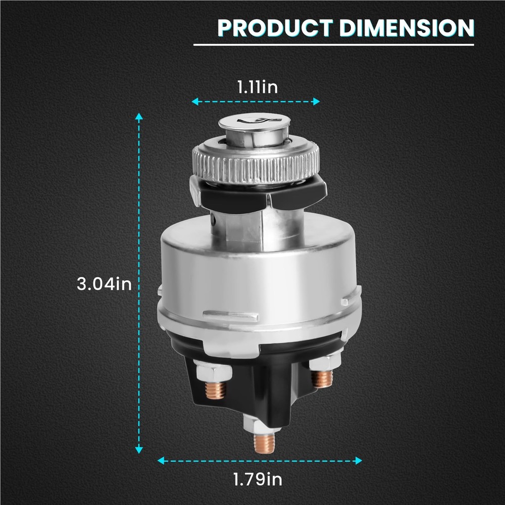 Bularie Ignition Switch with Key, 4-Position Universal Ignition Key Switch 12...