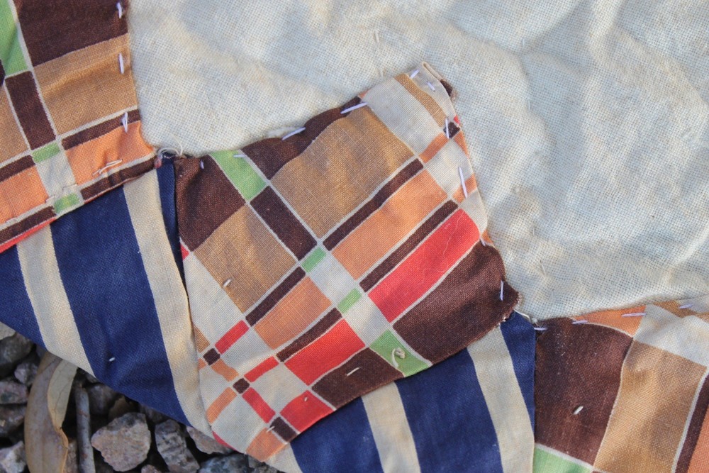 Antique Diamond Patchwork Quilt RARE