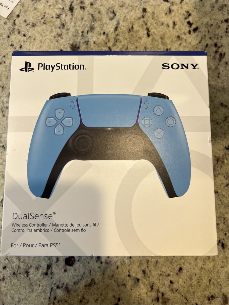 PlayStation 5 Accessories Bundle. Blue Controller, Chrome Vert Stand, HDMI Cable