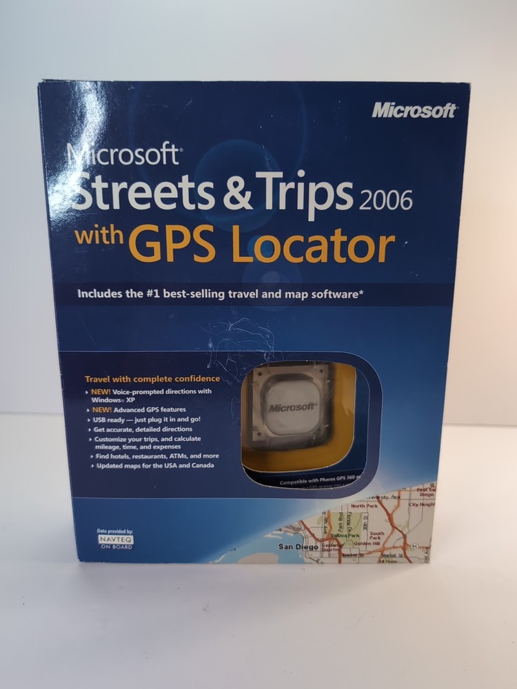 Microsoft Streets & Trips 2006 w/GPS Locator Navigation Software for PC.