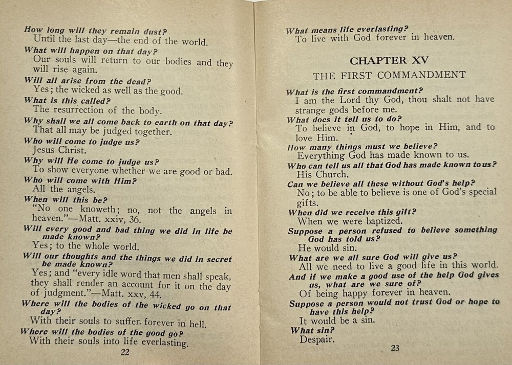 Junior Catechism No. 2, Vintage 1927 Holy Devotional Booklet.