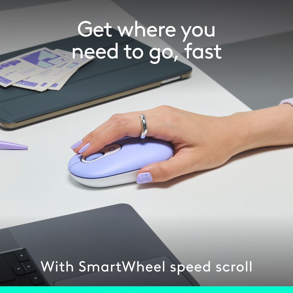 Logitech POP Icon Bluetooth Keyboard and Mouse Combo, Lilac