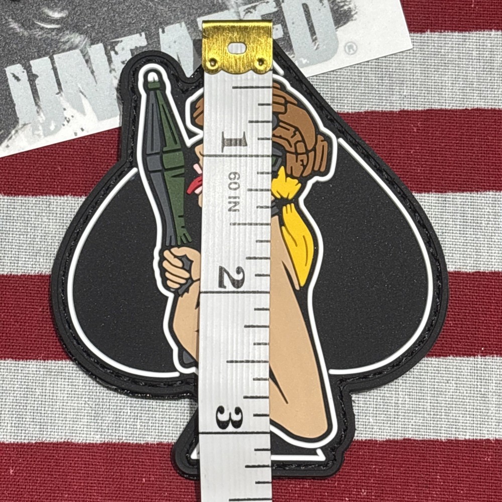 PvC 3D Spade Shaped RPG Lady Morale Tactical Hook And Loop Patch 3.25x3”