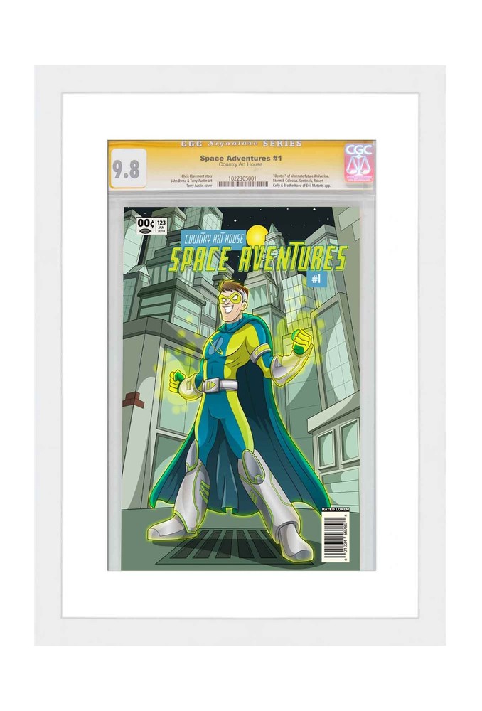 White Comic Book Frame With White Mat For 1 Graded Comic Book