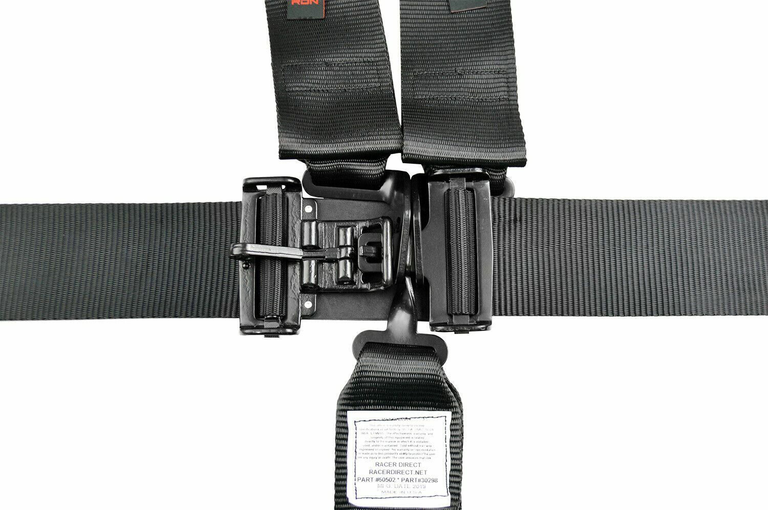 PRO STREET SFI 16.1 APPROVED 5 POINT HARNESS LATCH TYPE BLACK V ROLL BAR MOUNT