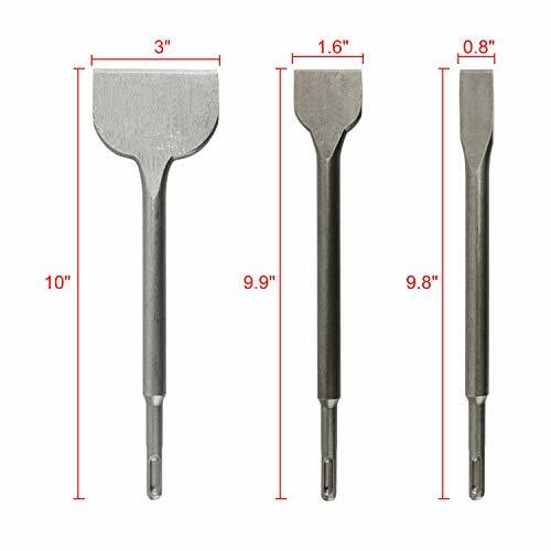 SDS Plus Hammer Drill Chisel Set, Rotary Hammer Bits for Tile Masonry Concrete